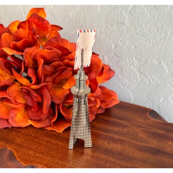 Silver Memo Clip, Note/Card Holder, Photo Stand, Tokyo Skytree Tower Desk Decor - Picture 3 of 10